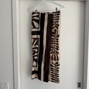 Zara Brown Patterned Wrap Skirt